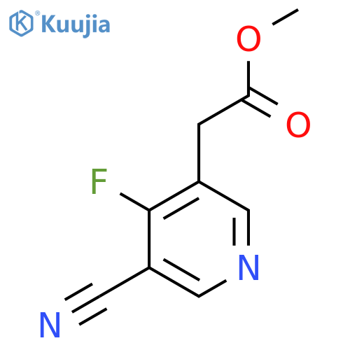 Methyl 3-cyano-4-fluoropyridine-5-acetate structure
