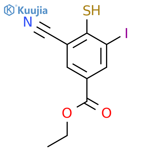 Ethyl 3-cyano-5-iodo-4-mercaptobenzoate structure