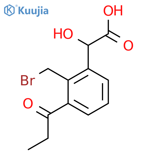 2-(Bromomethyl)-3-propionylmandelic acid structure