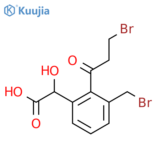 3-(Bromomethyl)-2-(3-bromopropanoyl)mandelic acid structure