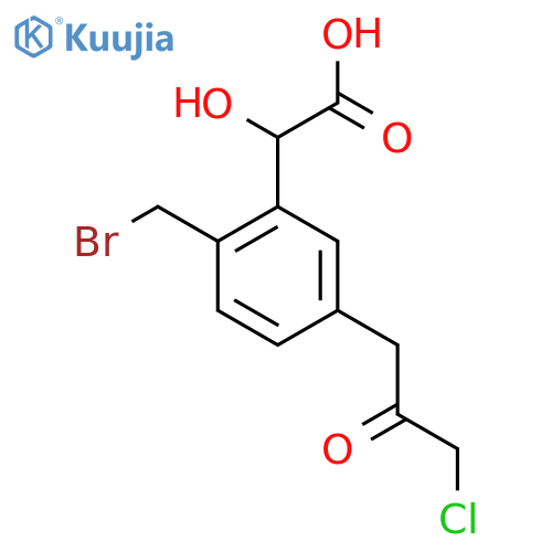 2-(Bromomethyl)-5-(3-chloro-2-oxopropyl)mandelic acid structure