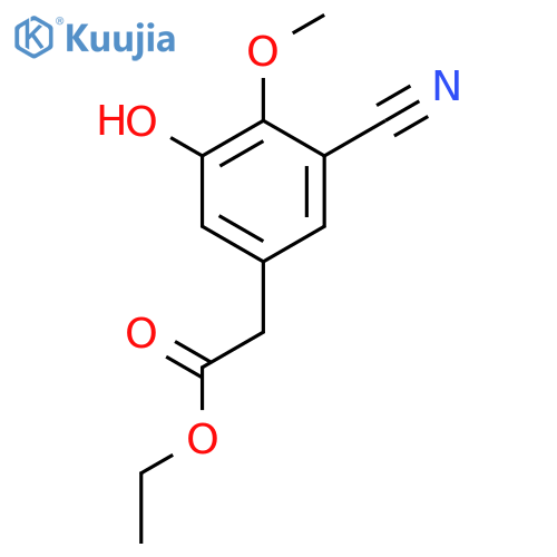 Ethyl 3-cyano-5-hydroxy-4-methoxyphenylacetate structure