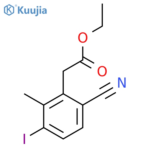 Ethyl 6-cyano-3-iodo-2-methylphenylacetate structure