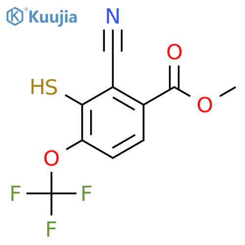 Methyl 2-cyano-3-mercapto-4-(trifluoromethoxy)benzoate structure