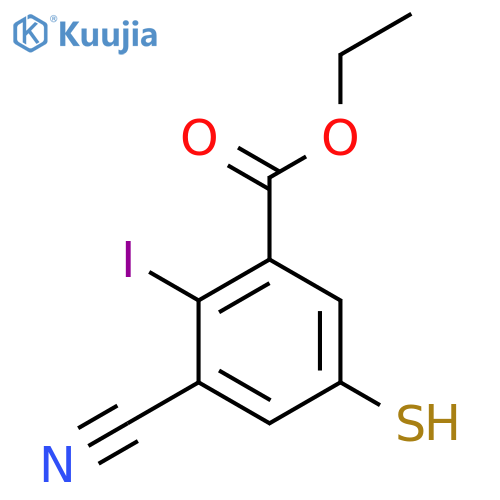 Ethyl 3-cyano-2-iodo-5-mercaptobenzoate structure