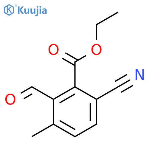 Ethyl 6-cyano-2-formyl-3-methylbenzoate structure