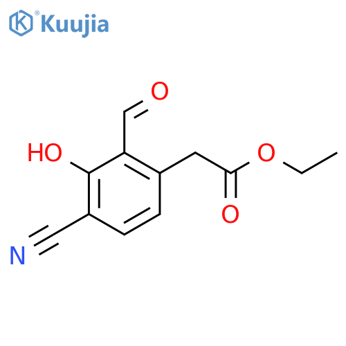 Ethyl 4-cyano-2-formyl-3-hydroxyphenylacetate structure