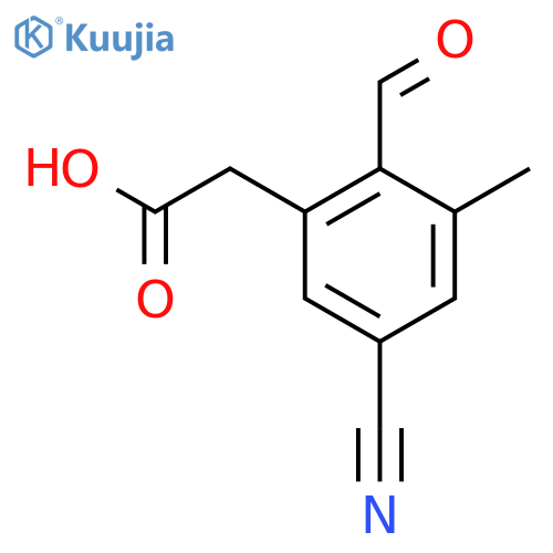 5-Cyano-2-formyl-3-methylphenylacetic acid structure