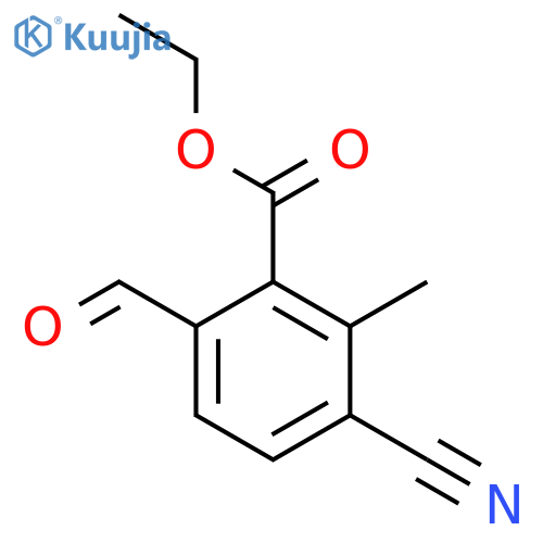 Ethyl 3-cyano-6-formyl-2-methylbenzoate structure