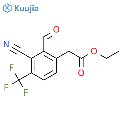 Ethyl 3-cyano-2-formyl-4-(trifluoromethyl)phenylacetate structure