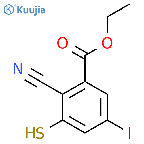 Ethyl 2-cyano-5-iodo-3-mercaptobenzoate structure