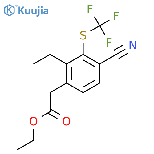 Ethyl 4-cyano-2-ethyl-3-(trifluoromethylthio)phenylacetate structure