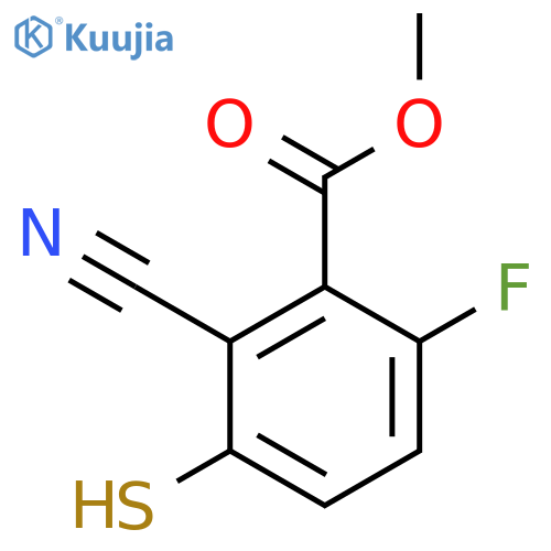 Methyl 2-cyano-6-fluoro-3-mercaptobenzoate structure