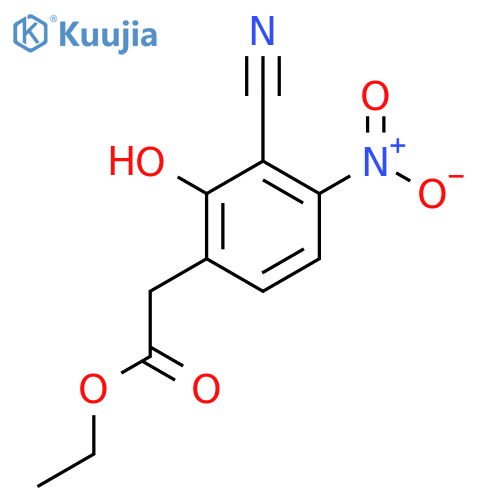 Ethyl 3-cyano-2-hydroxy-4-nitrophenylacetate structure