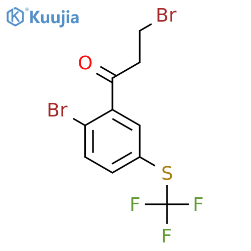 3-Bromo-1-(2-bromo-5-(trifluoromethylthio)phenyl)propan-1-one structure