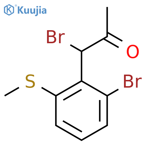 1-Bromo-1-(2-bromo-6-(methylthio)phenyl)propan-2-one structure