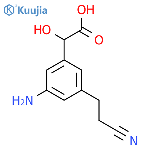 3-Amino-5-(2-cyanoethyl)mandelic acid structure