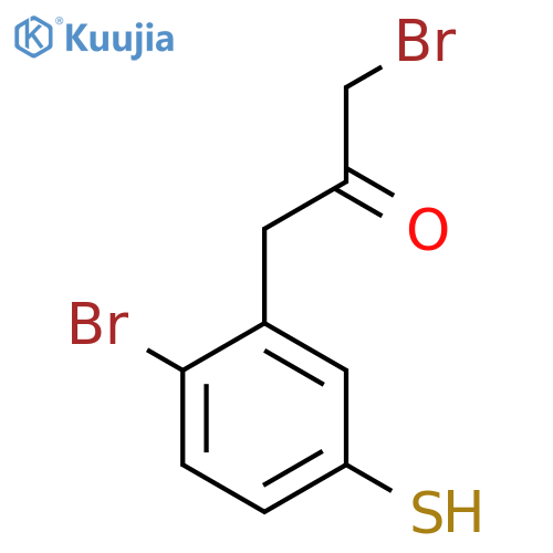 1-Bromo-3-(2-bromo-5-mercaptophenyl)propan-2-one structure