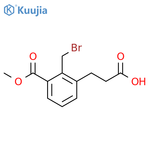Methyl 2-(bromomethyl)-3-(2-carboxyethyl)benzoate structure