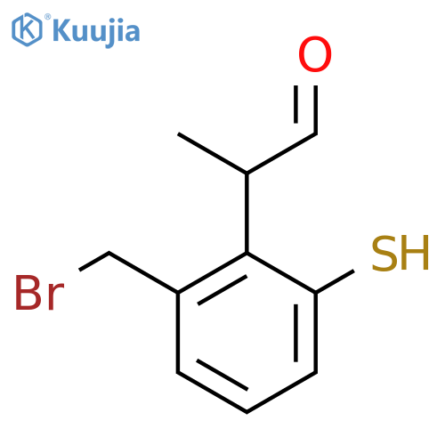 2-(Bromomethyl)-6-mercaptophenylpropanal structure