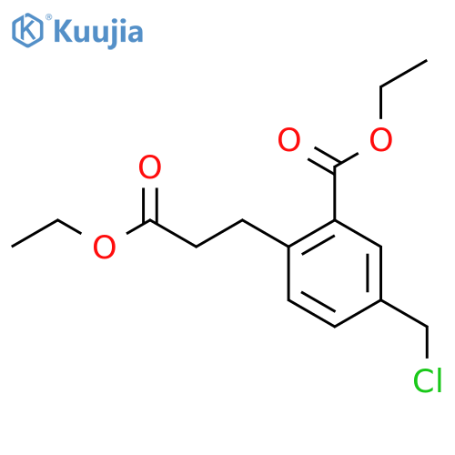 Ethyl 5-(chloromethyl)-2-(3-ethoxy-3-oxopropyl)benzoate structure
