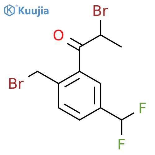 2-Bromo-1-(2-(bromomethyl)-5-(difluoromethyl)phenyl)propan-1-one structure