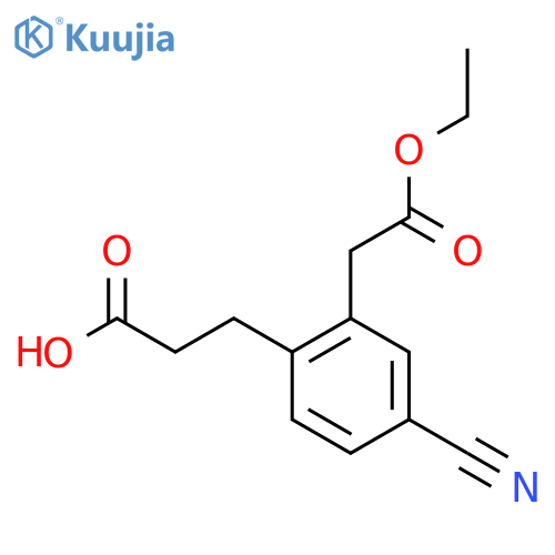 Ethyl 2-(2-carboxyethyl)-5-cyanophenylacetate structure