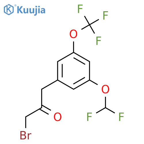 1-Bromo-3-(3-(difluoromethoxy)-5-(trifluoromethoxy)phenyl)propan-2-one structure