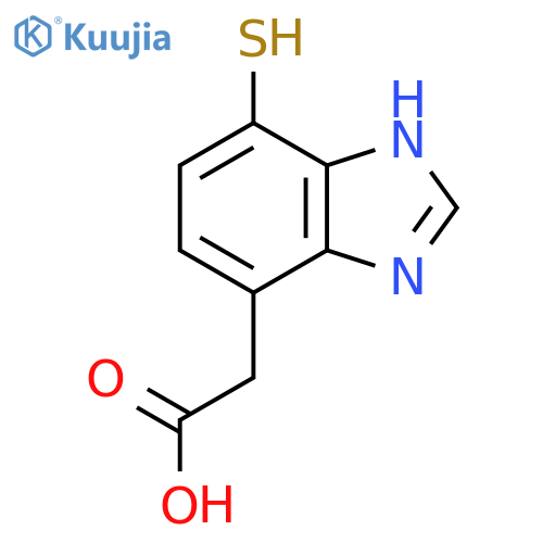 4-Mercapto-1H-benzimidazole-7-acetic acid structure