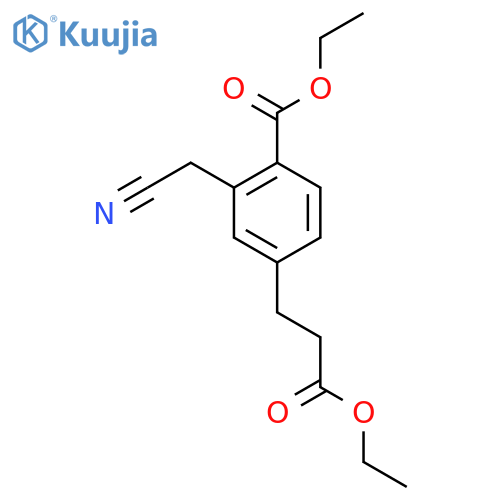 Ethyl 2-(cyanomethyl)-4-(3-ethoxy-3-oxopropyl)benzoate structure