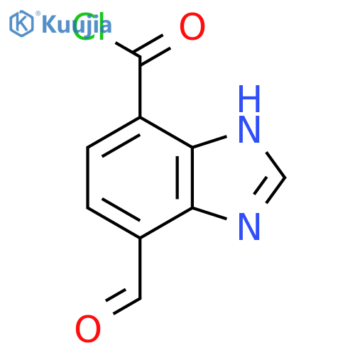 7-Formyl-1H-benzimidazole-4-carbonyl chloride structure