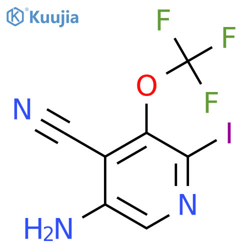 5-Amino-4-cyano-2-iodo-3-(trifluoromethoxy)pyridine structure