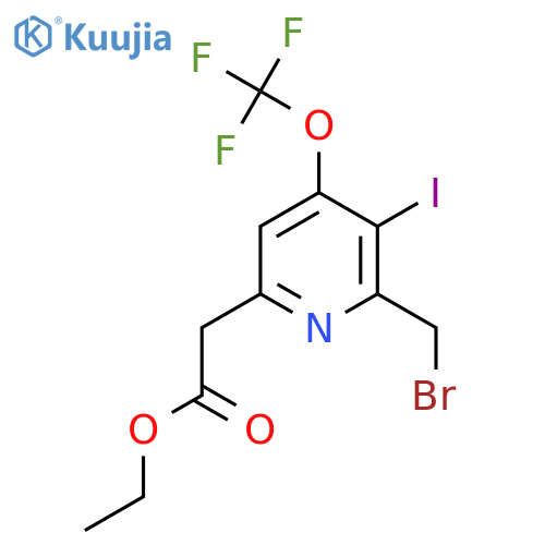 Ethyl 2-(bromomethyl)-3-iodo-4-(trifluoromethoxy)pyridine-6-acetate structure