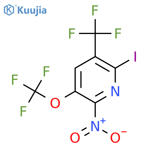2-Iodo-6-nitro-5-(trifluoromethoxy)-3-(trifluoromethyl)pyridine structure