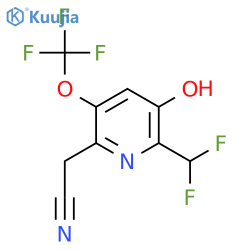 2-(Difluoromethyl)-3-hydroxy-5-(trifluoromethoxy)pyridine-6-acetonitrile structure