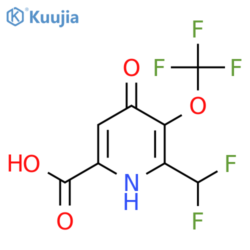 2-(Difluoromethyl)-4-hydroxy-3-(trifluoromethoxy)pyridine-6-carboxylic acid structure