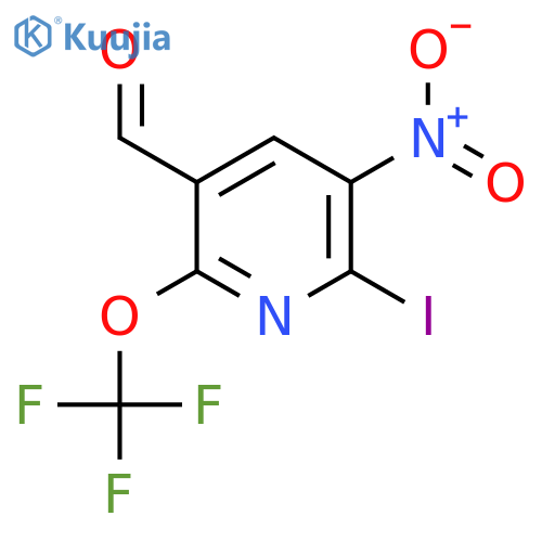 2-Iodo-3-nitro-6-(trifluoromethoxy)pyridine-5-carboxaldehyde structure