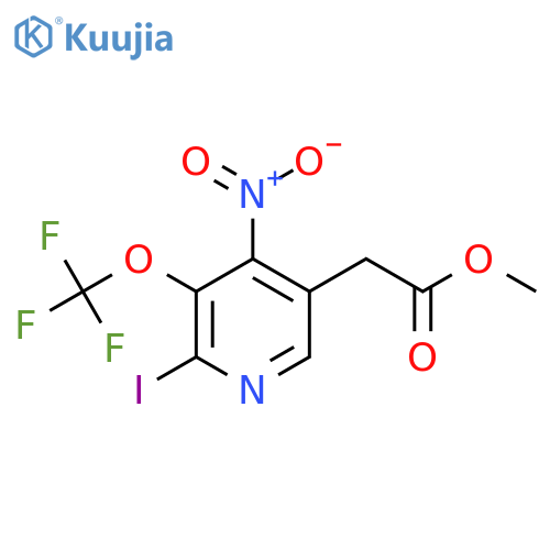 Methyl 2-iodo-4-nitro-3-(trifluoromethoxy)pyridine-5-acetate structure