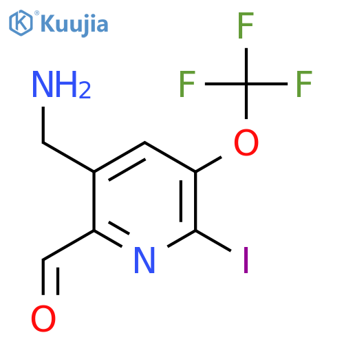 5-(Aminomethyl)-2-iodo-3-(trifluoromethoxy)pyridine-6-carboxaldehyde structure