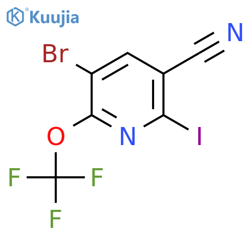 3-Bromo-5-cyano-6-iodo-2-(trifluoromethoxy)pyridine structure