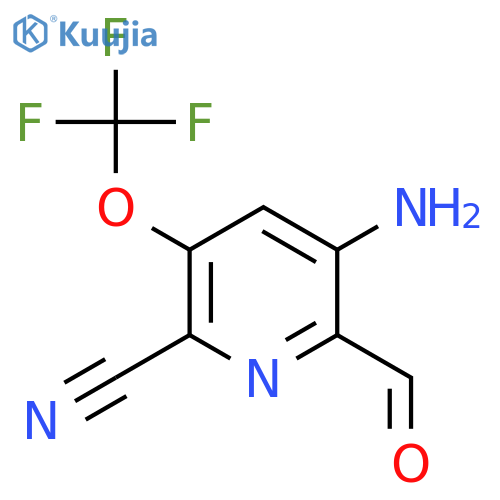 5-Amino-2-cyano-3-(trifluoromethoxy)pyridine-6-carboxaldehyde structure