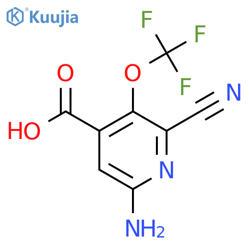 6-Amino-2-cyano-3-(trifluoromethoxy)pyridine-4-carboxylic acid structure