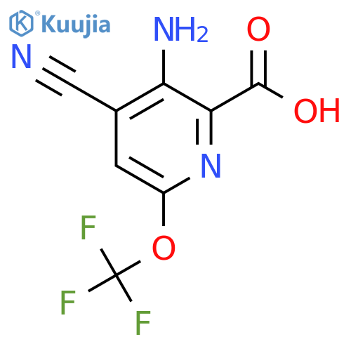 3-Amino-4-cyano-6-(trifluoromethoxy)pyridine-2-carboxylic acid structure