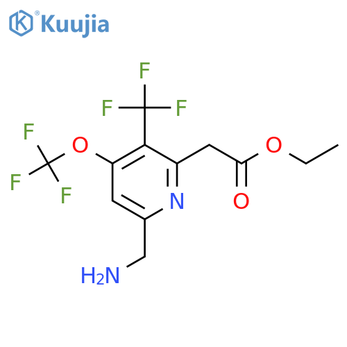 Ethyl 6-(aminomethyl)-4-(trifluoromethoxy)-3-(trifluoromethyl)pyridine-2-acetate structure