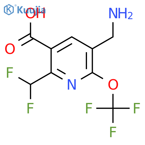 3-(Aminomethyl)-6-(difluoromethyl)-2-(trifluoromethoxy)pyridine-5-carboxylic acid structure