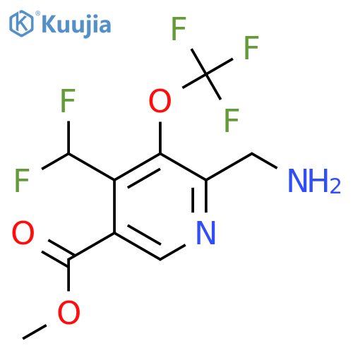 Methyl 2-(aminomethyl)-4-(difluoromethyl)-3-(trifluoromethoxy)pyridine-5-carboxylate structure