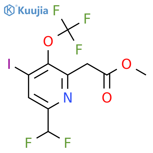 Methyl 6-(difluoromethyl)-4-iodo-3-(trifluoromethoxy)pyridine-2-acetate structure
