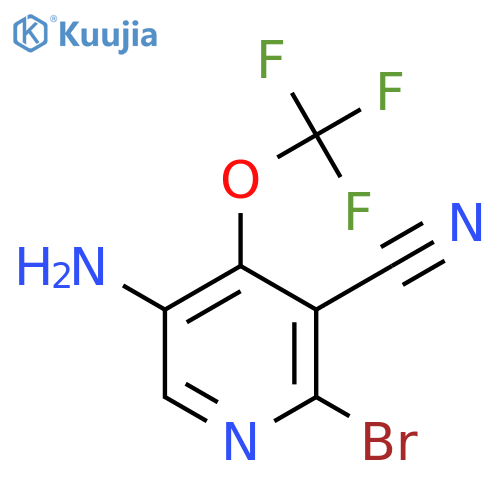 5-Amino-2-bromo-3-cyano-4-(trifluoromethoxy)pyridine structure