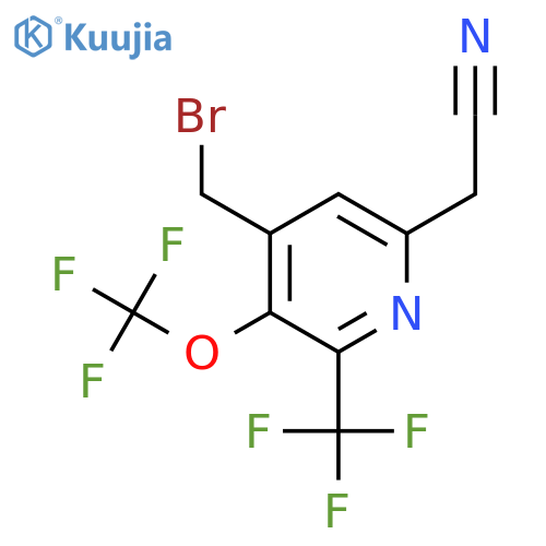 4-(Bromomethyl)-3-(trifluoromethoxy)-2-(trifluoromethyl)pyridine-6-acetonitrile structure