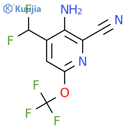 3-Amino-2-cyano-4-(difluoromethyl)-6-(trifluoromethoxy)pyridine structure